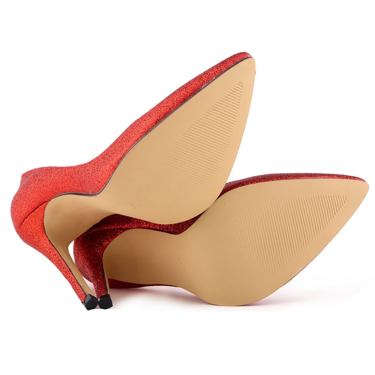 Sexy Pointed Shining Fabric Shallow Heel Shoes