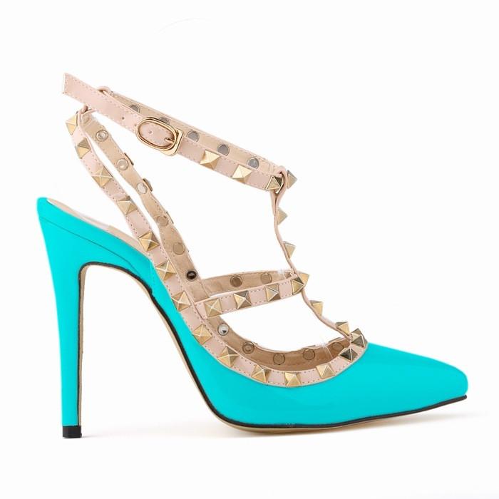 Sexy Personality Rivets Hollow Out High Heel Shoes