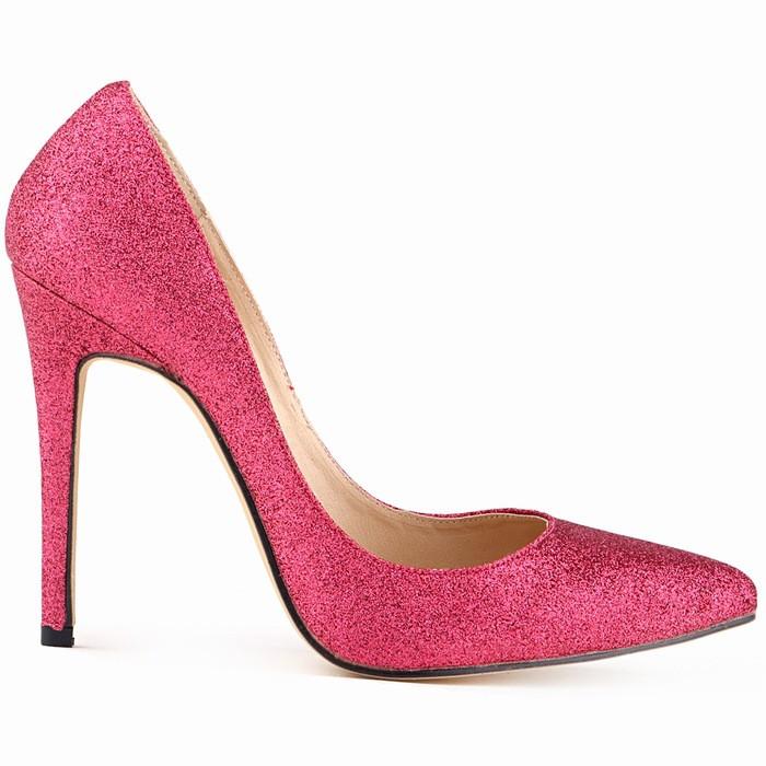 Sexy Pointed Shining Fabric Shallow Heel Shoes