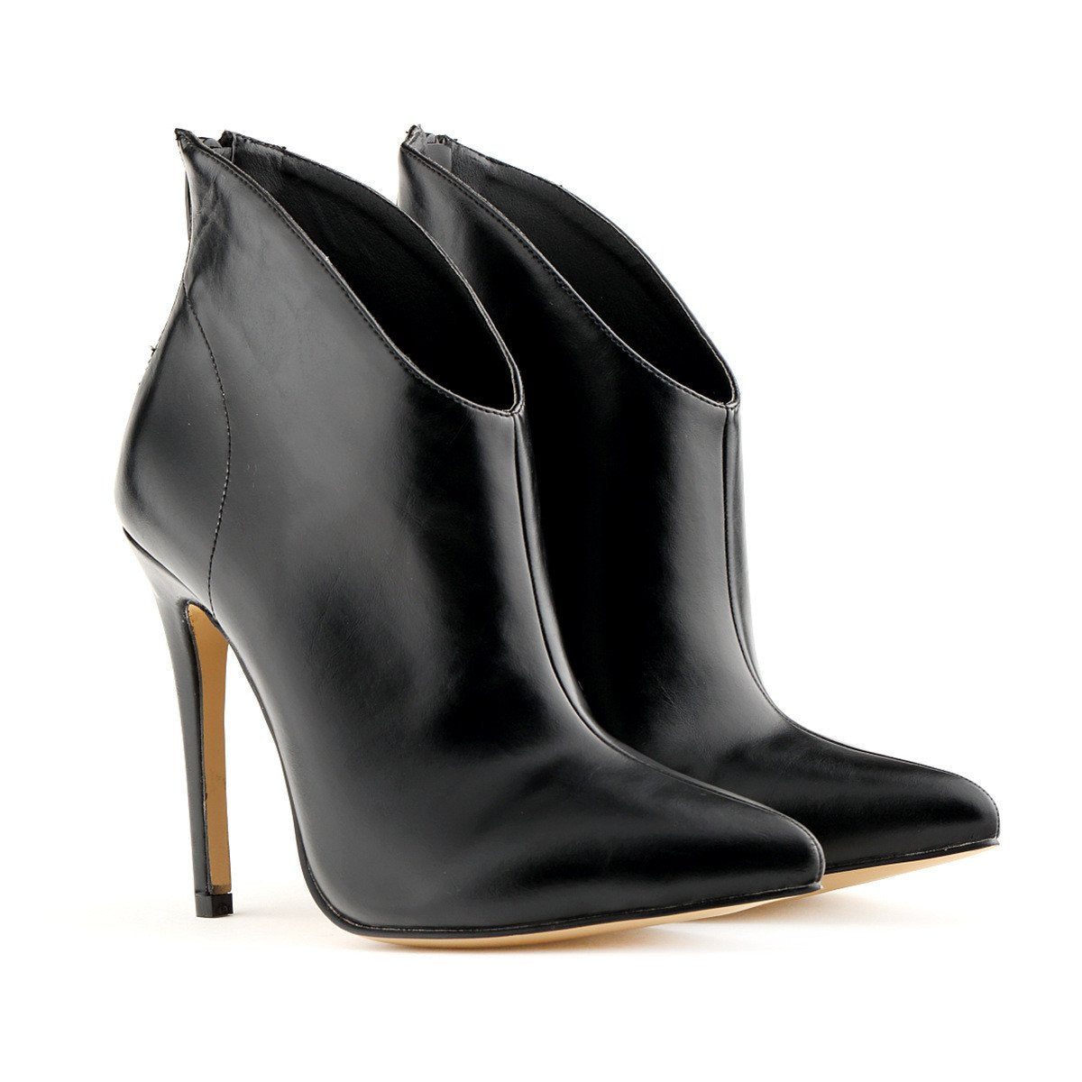 British Autumn Winter Simulation Leather Tines Naked Ankle Boots