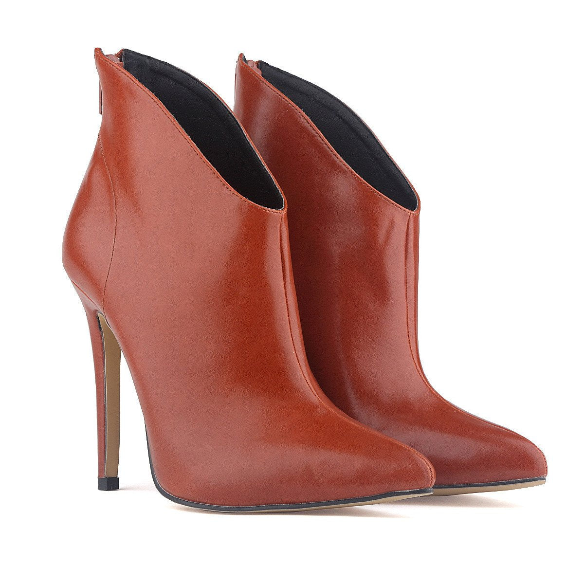 British Autumn Winter Simulation Leather Tines Naked Ankle Boots