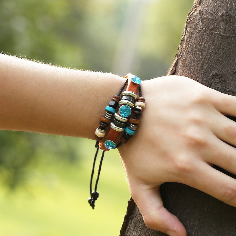 National Style Crystal Multilayer Bracelet