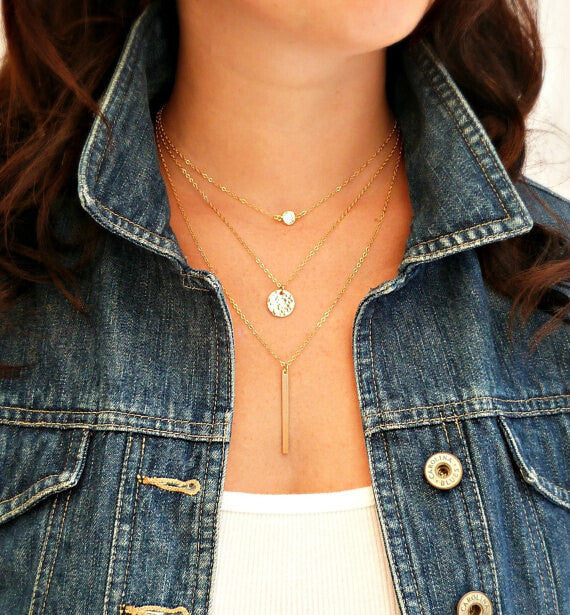 Retro Sequins Multilayer Short Necklace