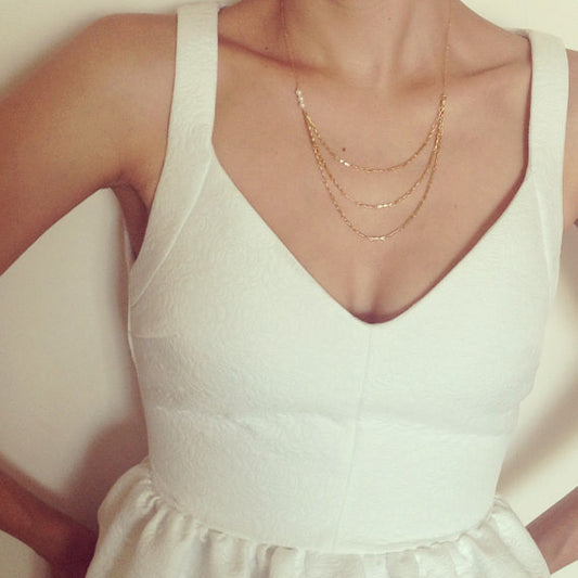 Contracted Handmade Beaded Sweet Multilayer Short Necklace