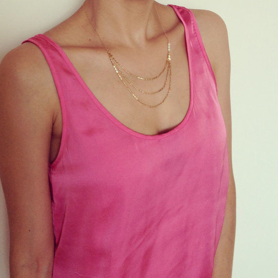 Contracted Handmade Beaded Sweet Multilayer Short Necklace