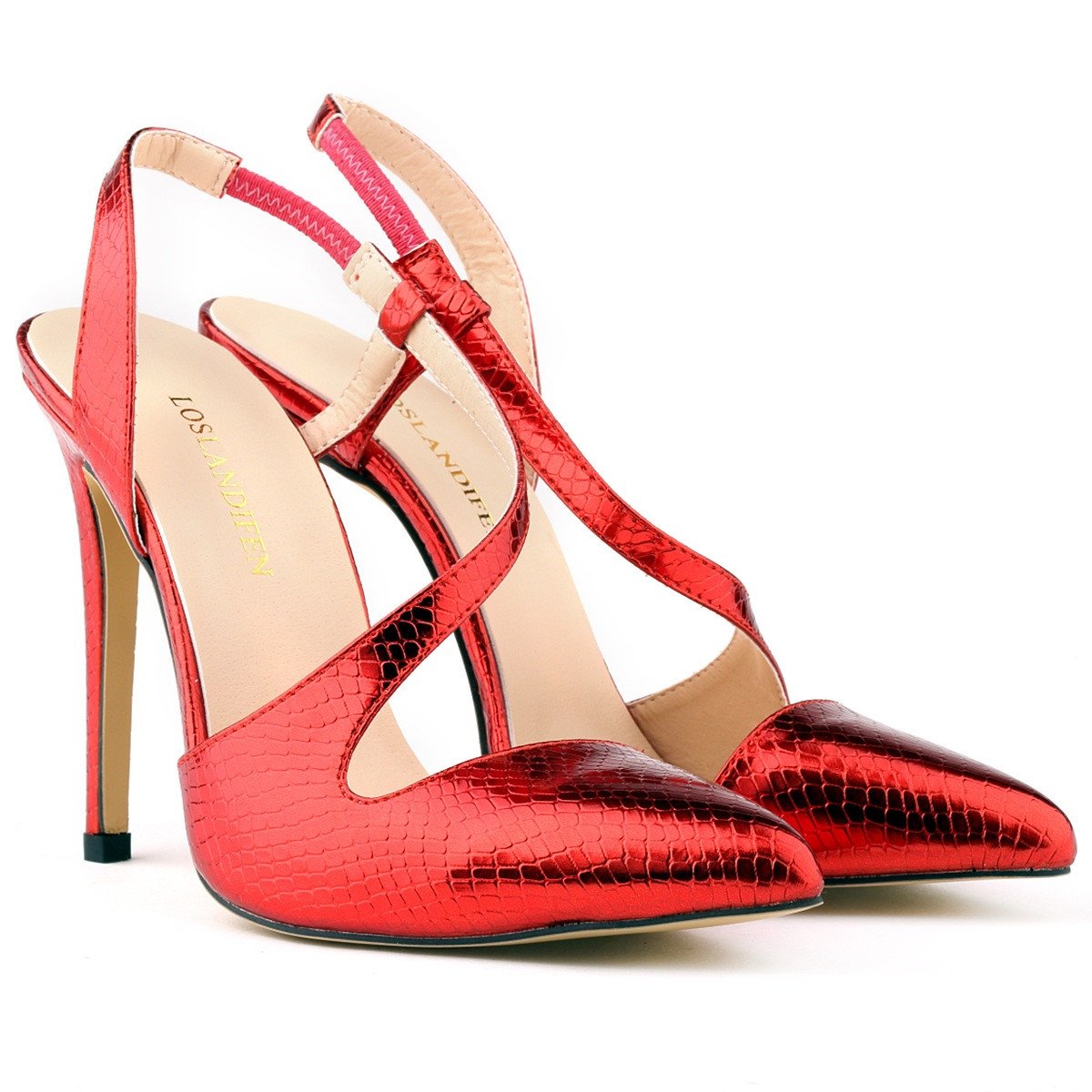 Crocodile Print Sexy Pointed Unique Heel Shoes