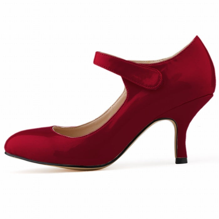 Pointed Toe Shallow Mouth Buckle Women's Low Heeled Single Shoes-1