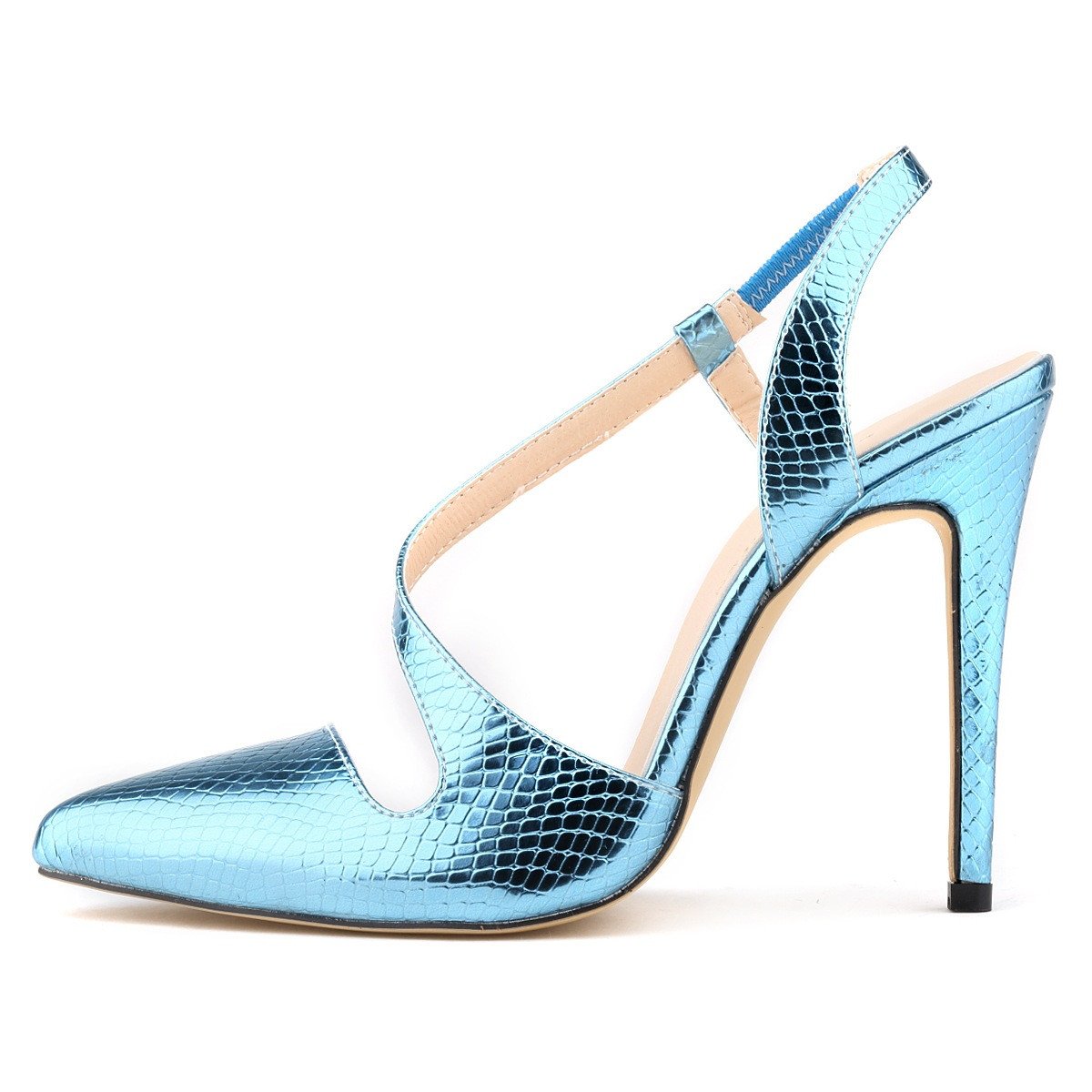 Crocodile Print Sexy Pointed Unique Heel Shoes
