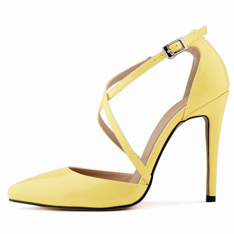 Pointed Sexy High Heels Shallow Mouth Buckle Shoes