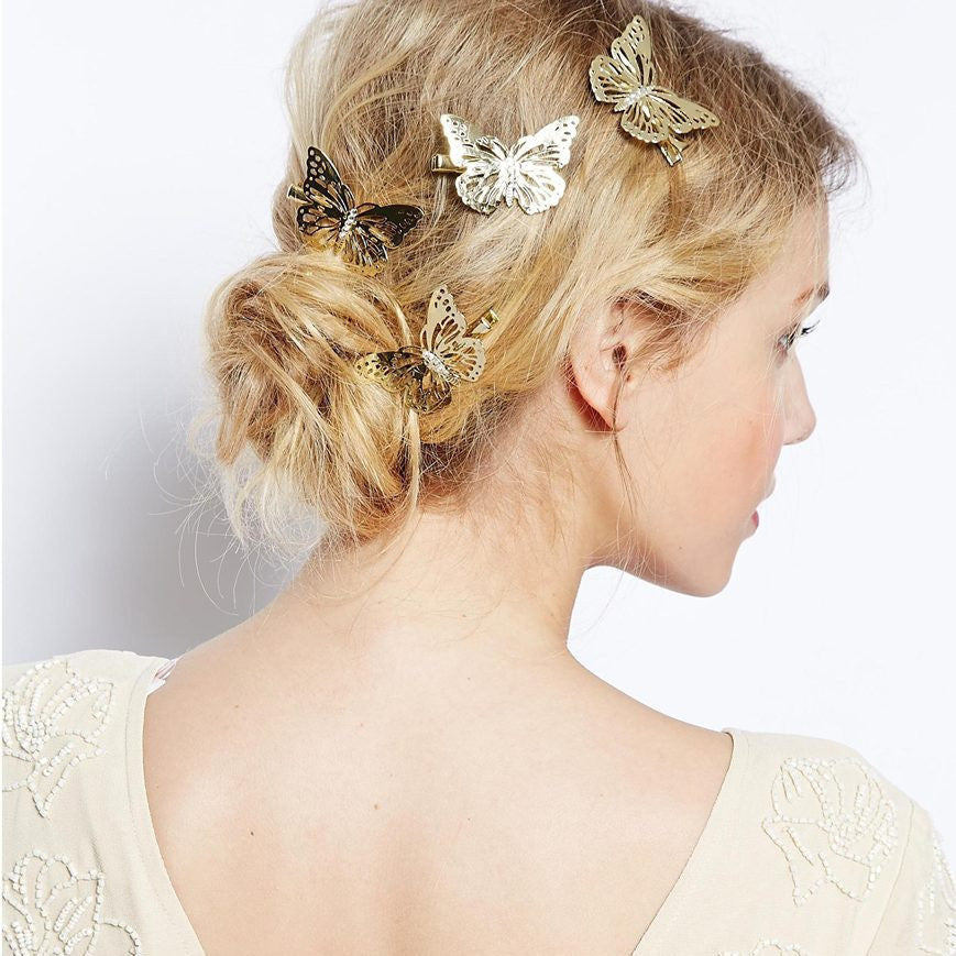 Beautiful Butterfly Golden Hairpin