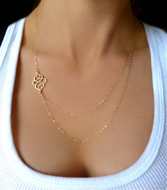 Hollow out Flower Multilayer Necklace