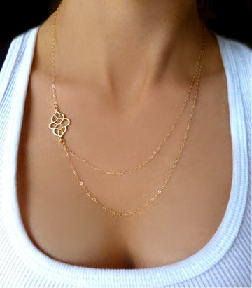 Hollow out Flower Multilayer Necklace