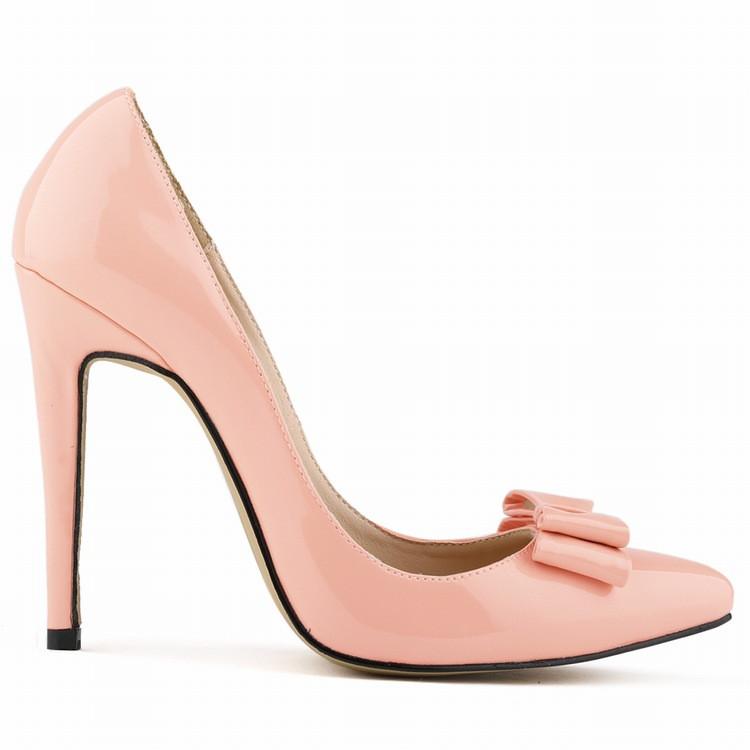 Pointed Bowknot Stiletto Heel Shallow Shoes