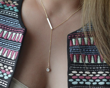 Metal Crystal Water Drop Necklace