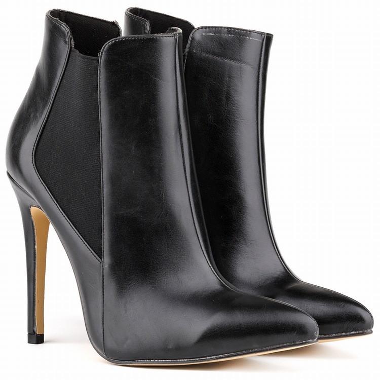 Sexy Patchwork Elastic Pointed Ankle Boots