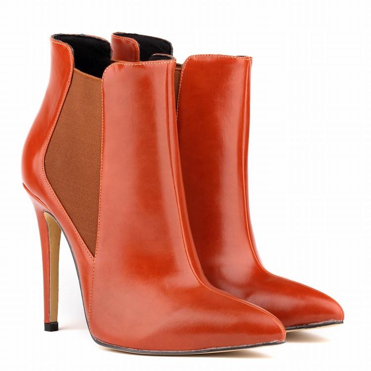 Sexy Patchwork Elastic Pointed Ankle Boots