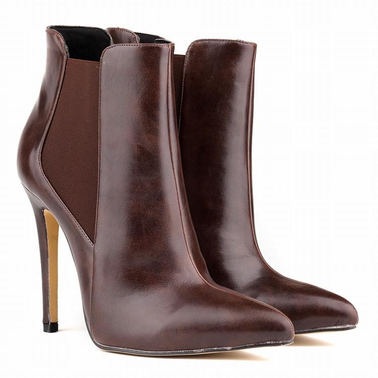 Sexy Patchwork Elastic Pointed Ankle Boots