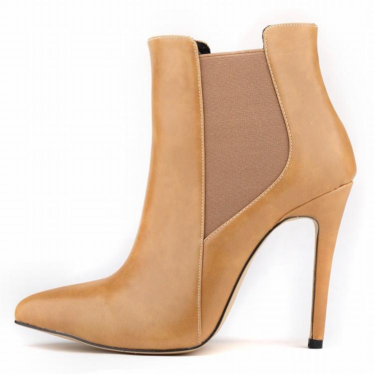 Sexy Patchwork Elastic Pointed Ankle Boots