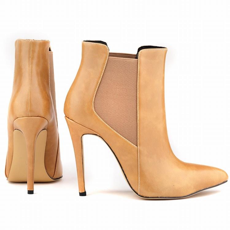 Sexy Patchwork Elastic Pointed Ankle Boots