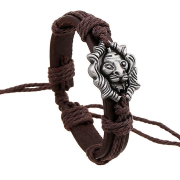 Personality Lion Leather Bracelet