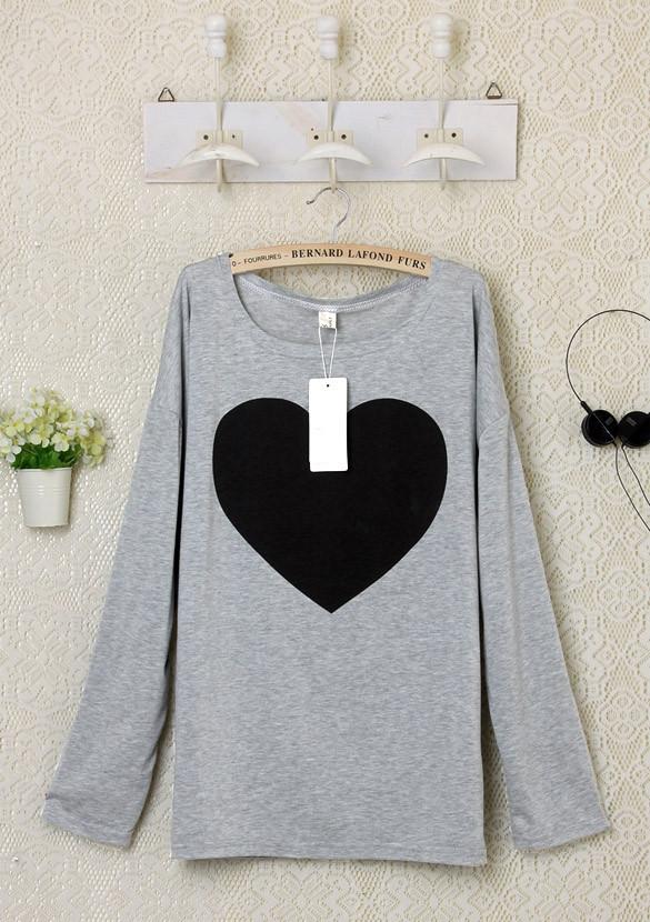 2016 Heart Pattern Long Sleeve T-Shirt - Meet Yours Fashion - 6