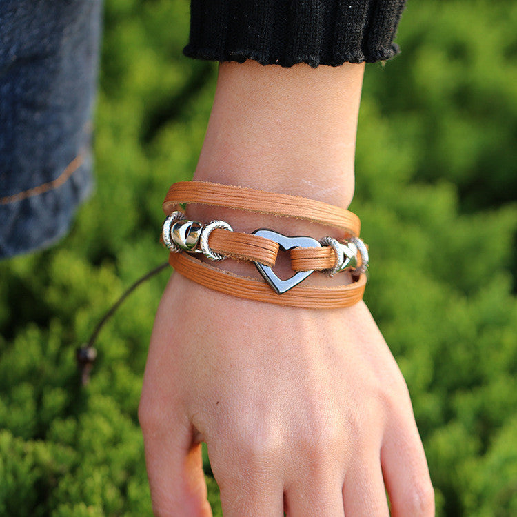 Heart X Mark Multilayer Bracelet
