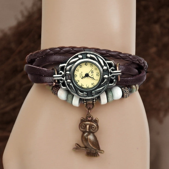Vintage Quartz Weave Wrap Bracelet Women's Wrist Watch Many Colors Choices