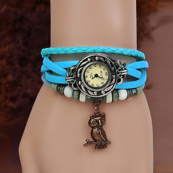Vintage Quartz Weave Wrap Bracelet Women's Wrist Watch Many Colors Choices