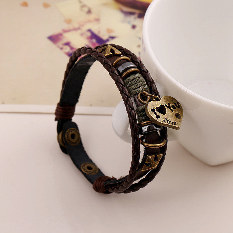 Hollow Out Heart Beaded Bracelet