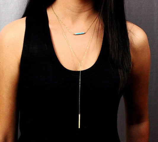Beautiful Stone Tassel Multilayer Necklace