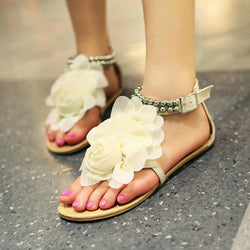 Bohemia Style 3-D Flowers Holiday Sandals