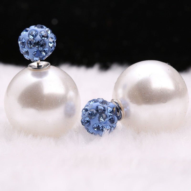 Charming Crystal Ball Pearl Earring