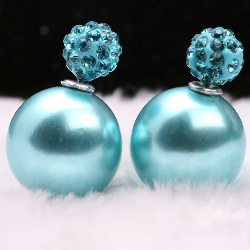 Charming Crystal Ball Pearl Earring