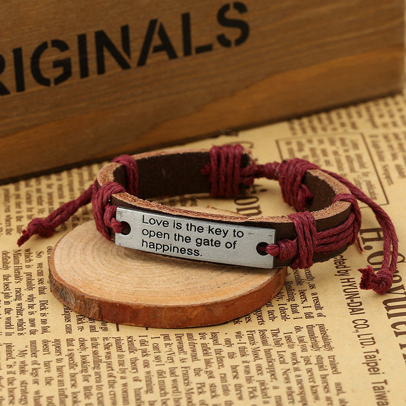 Letters Print Woven Bracelet