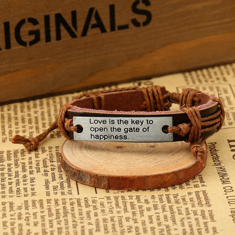 Letters Print Woven Bracelet