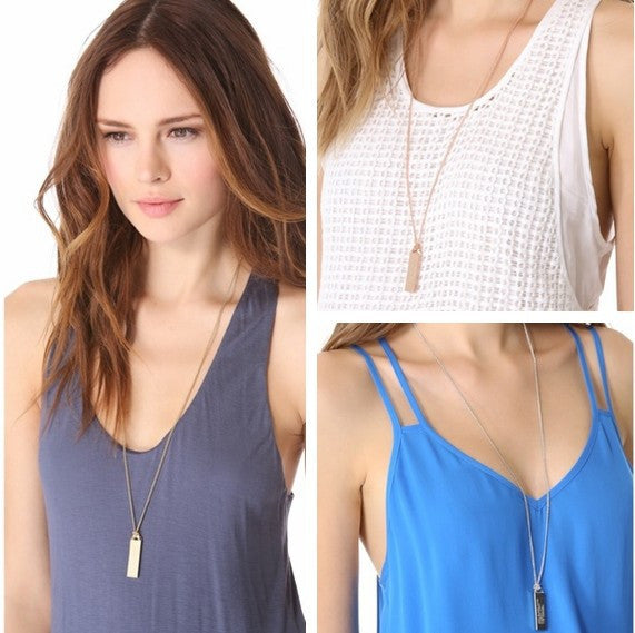 ID Pendant Long Necklace Sweater Chain
