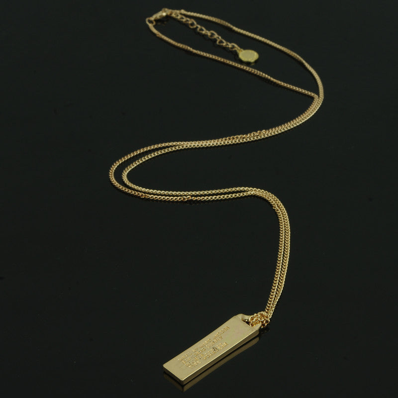 ID Pendant Long Necklace Sweater Chain