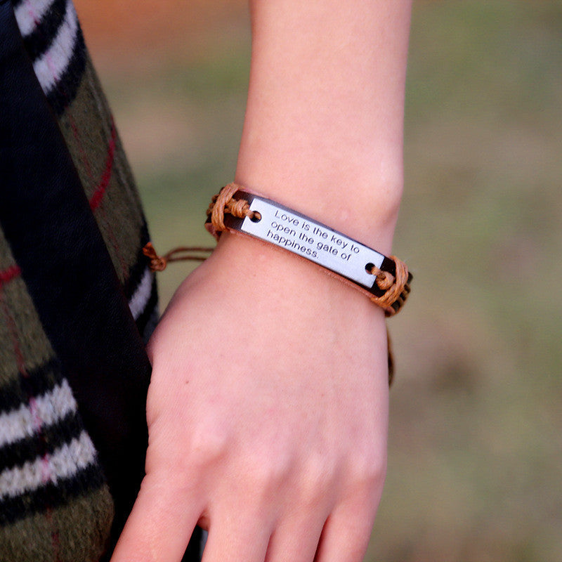 Letters Print Woven Bracelet