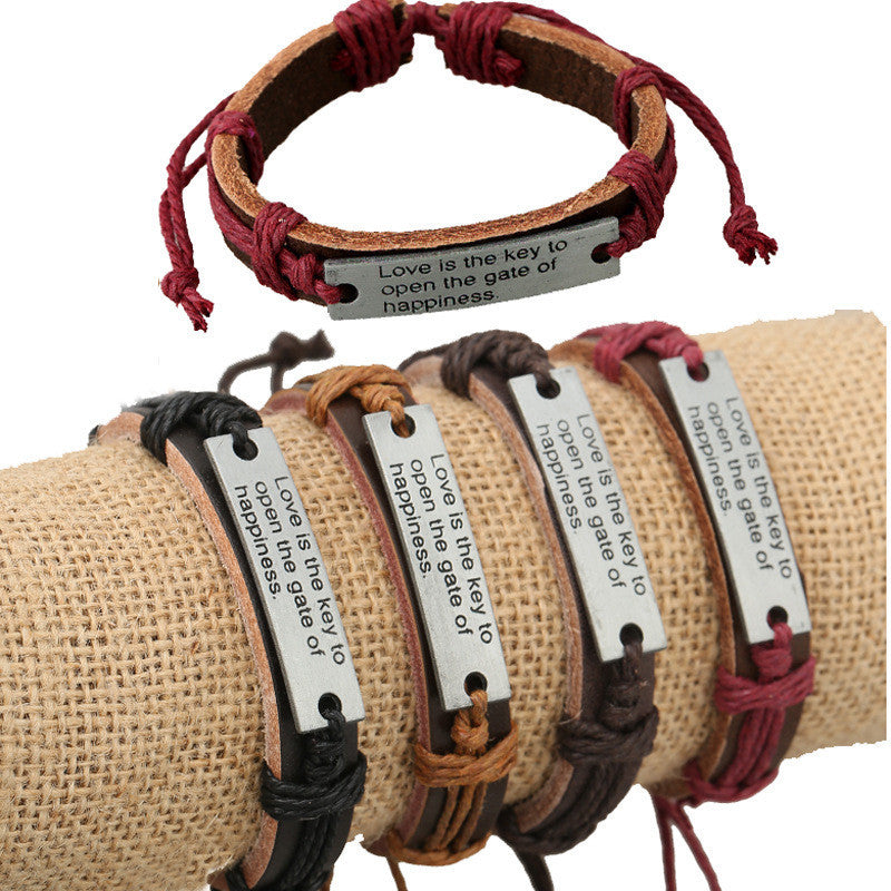 Letters Print Woven Bracelet