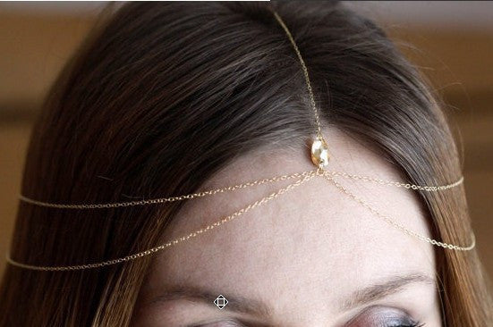 Fashion Topaz Chain Tassel Hair Accessories