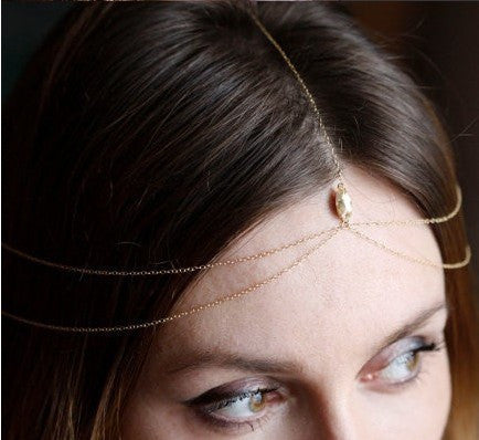 Fashion Topaz Chain Tassel Hair Accessories