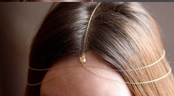 Fashion Topaz Chain Tassel Hair Accessories