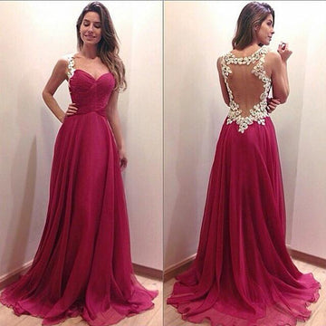 High Waist Sleeveless Straps Long Party Prom Dress