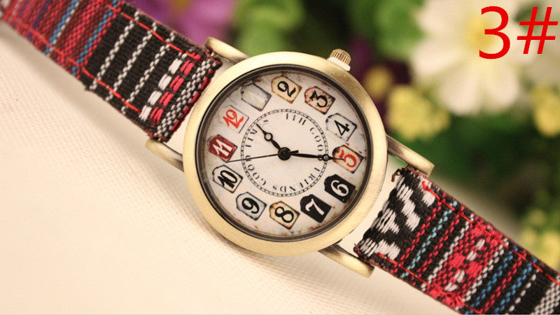 Retro Print Lady's Wrist Watch