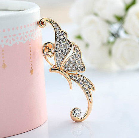 Beautiful Crystal Butterfly Single Ear Clip