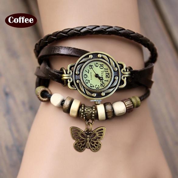 Butterfly Wrap Leather Bracelet Wrist Watch - MeetYoursFashion - 3