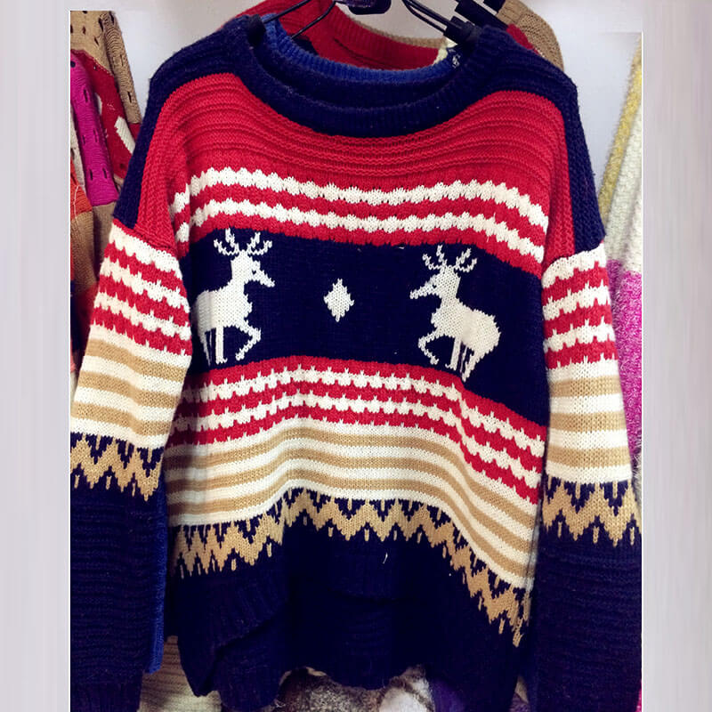 Reindeer Colorblock Jacquard Christmas Sweater?