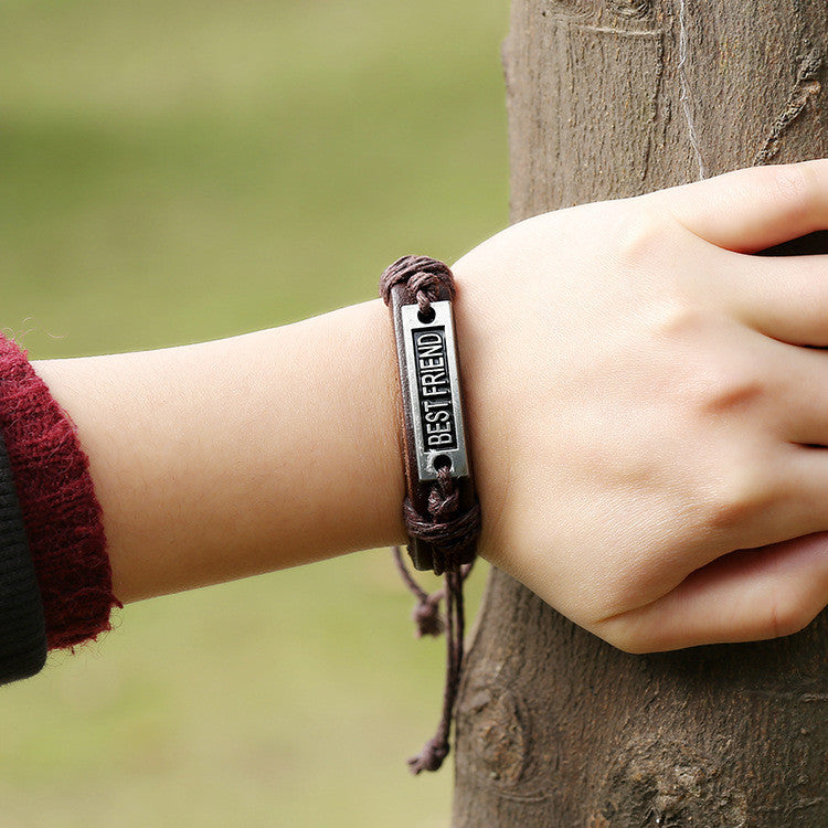 BESTFRIEND Woven Leather Bracelet