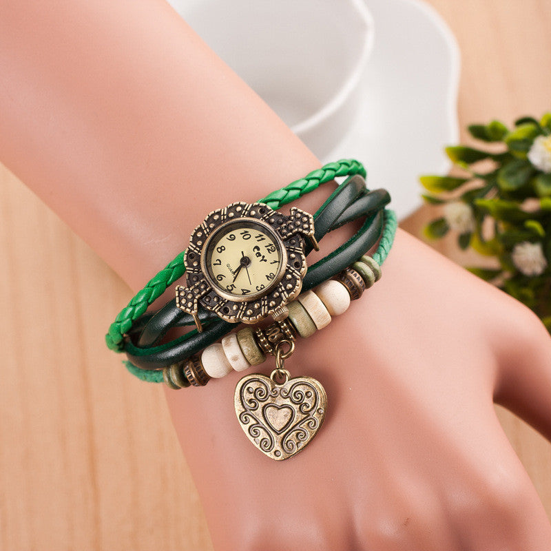 Retro Style Heart Double Arrow Watch