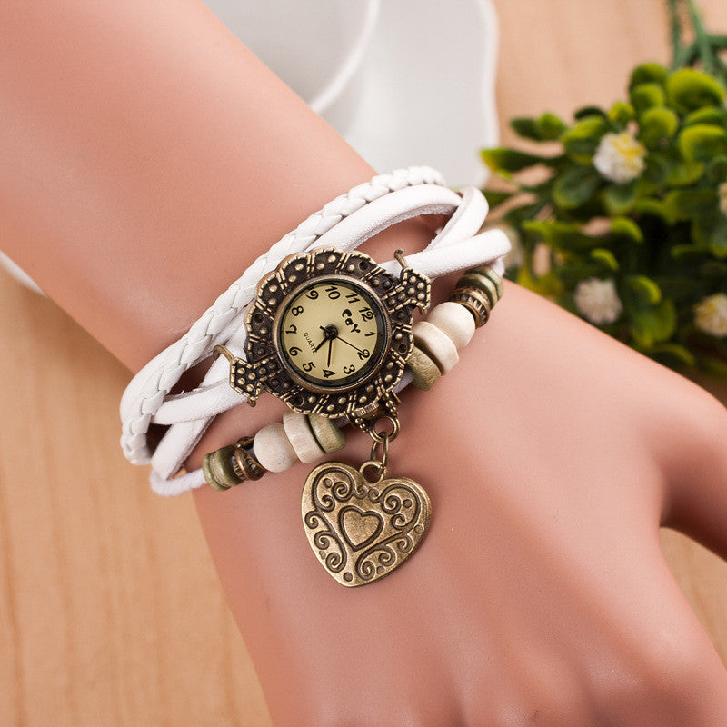 Retro Style Heart Double Arrow Watch